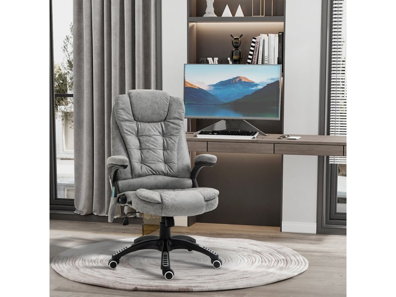  Fauteuil de direction ergonomique, réglable, avec fonction massage et chauffage, supportant jusqu'à 120 kg, gris.  - Conforama C
