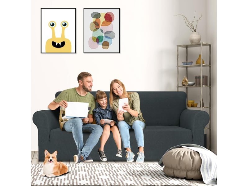 Housse de canapé 2 places extensible housse canapé avec accoudoirs - Conforama C