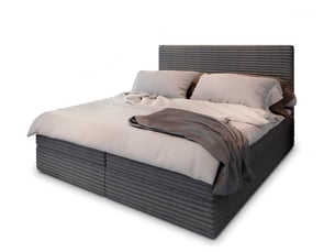 Lit avec rangement 180x200 cm <strong>MASSENO</strong>  <strong></strong> coloris gris
