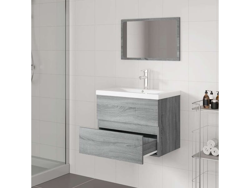 Meubles de salle de bain, armoire salle de bain sonoma gris bois d'ingénierie cf65467 - Conforama C