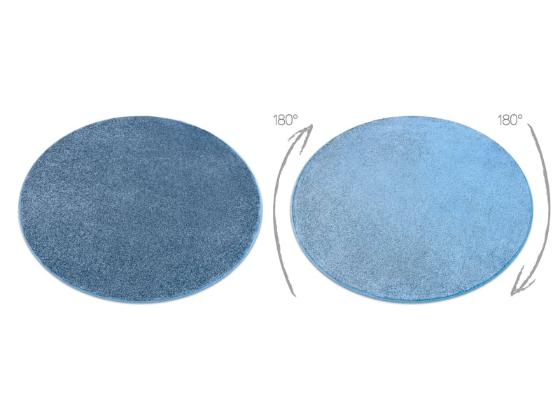 Tapis  cercle santa fe bleu 74 plaine couleur unie cercle 150 cm  - Conforama C