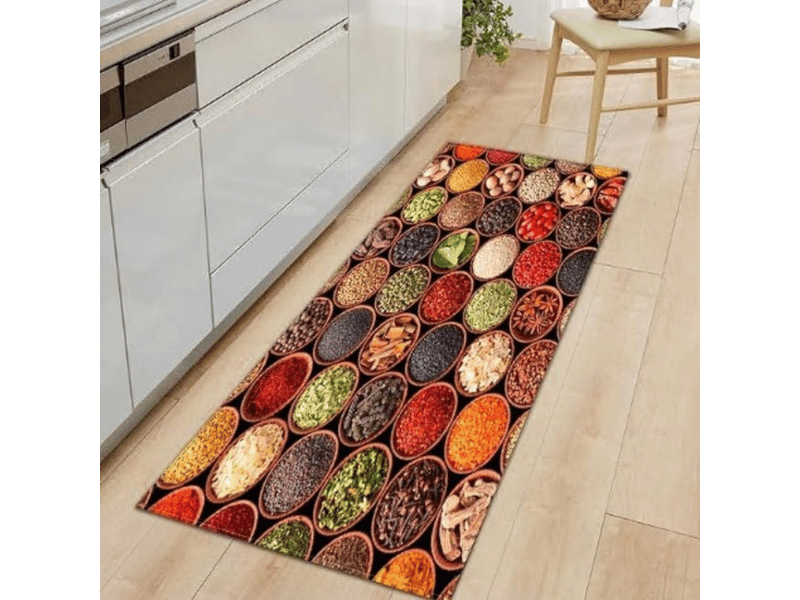  Tapis de cuisine série épices &amp; arts de la table antidérapant tapis cuisine devant evier antidérapant tapis de sol absorbant lavable 40 x 120cm  - Conforama A