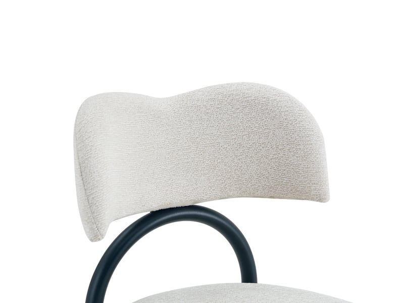 Lot de 2 chaises de salle à manger,avec piètement métal noir,tissu,beige - Conforama E