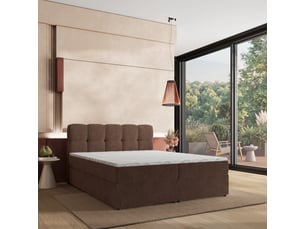Lit avec rangement 140x200 cm <strong>MASSENO</strong> <strong></strong> coloris marron