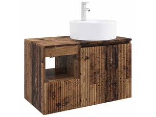Ensemble de mobilier de salle de bain 2 pc bois ancien cf64037