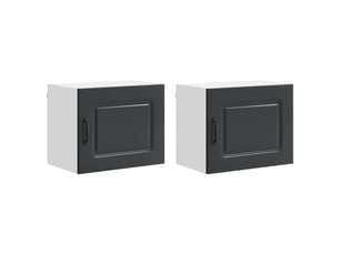Meuble mural de cuisine | armoire de cuisine 2 pcs noir bois d'ingénierie shl5015