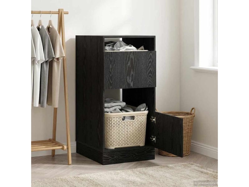 Armoire à laver chêne noir 50x68x102 cm bois d'ingénierie - Conforama B