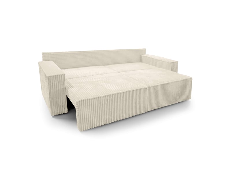  Farah - canapé droit assise profonde 3 places convertible en velours côtelé épais  - Conforama C