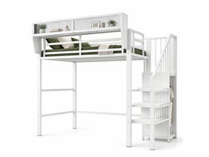 Lit mezzanine 90x200 cm MEULVA coloris blanc