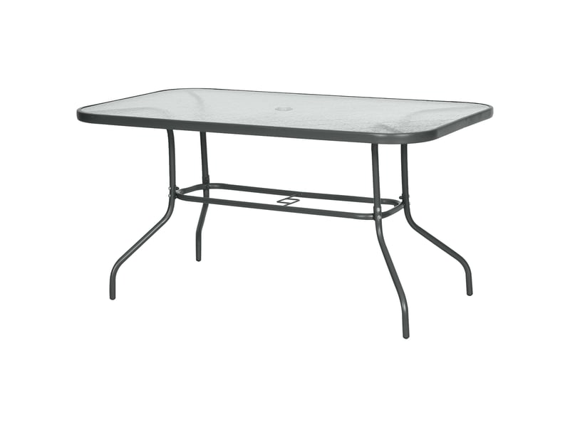  Table de jardin rectangulaire métal gris 140x80x70cm  - Conforama A