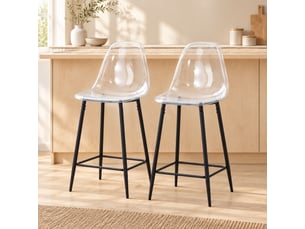 tabouret de bar <strong>STILVORA</strong> - noir hauteur d'assise 65 cm vendu Par paire