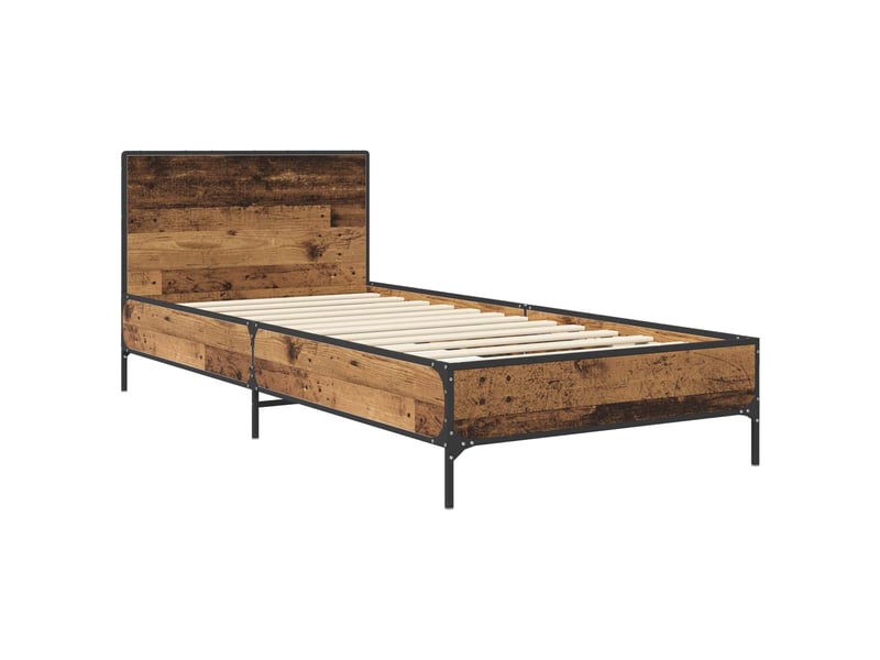  Lit simple- lit adulte -  cadre de lit avec tête de lit bois ancien 80 x 200 cm  - Conforama B