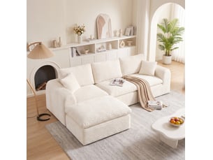 Canapé modulable 3 places convertible angle ou droit 280 x 180 cm evryae