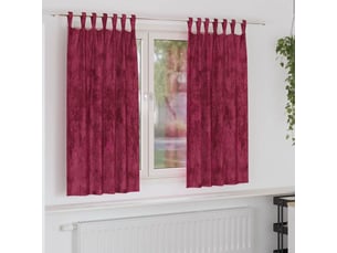 Lot de 2 rideaux en velours, rideaux de fenêtre rouge bordeaux 175 x 140 cm velours cf44244