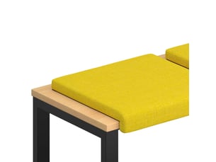 Lot de 4 coussins de banc, coussins d'assise, coussins pour chaisecanapé tissu jaune clair profondeur 35 cm cf52585