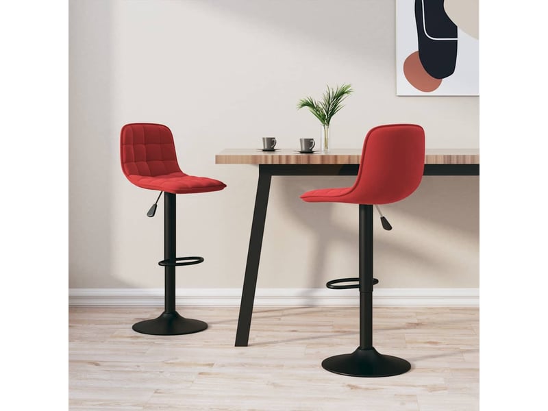  Lot de 2 tabouret de bar, chaise de bar rouge bordeaux velours shl32640  - Conforama B