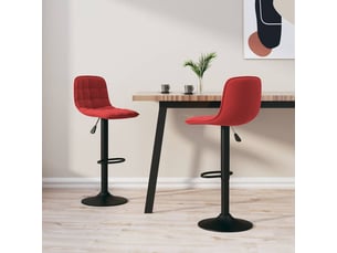 Lot de 2 tabouret de bar, chaise de bar rouge bordeaux velours shl32640