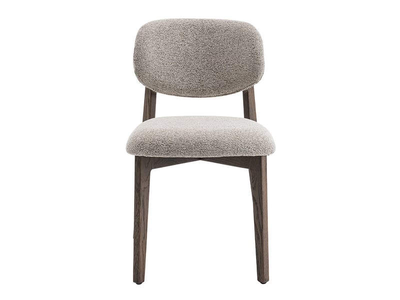 Carmen - chaise en tissu beige et chêne massif foncé CARMEN-BEI-BOIF - Conforama C