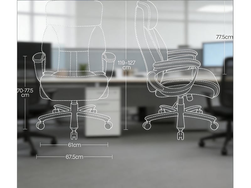  Chaise de bureau ergonomique inclinable à 15° - lpospi - appui-tête, soutien lombaire, polyuréthane noir 72 × 86 × 127 cm  - Conforama D