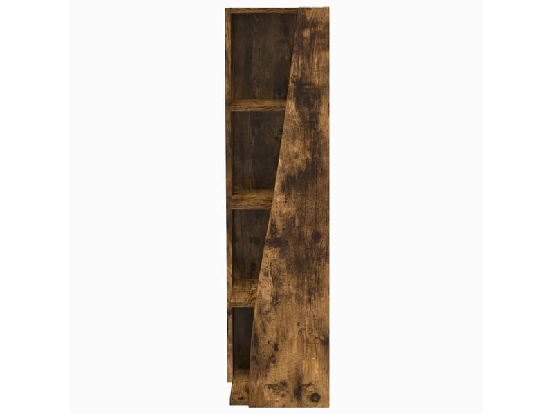  Meuble d'angle, meuble de rangement salon 27,5x27x102cm bois d'ingénierie chêne fumé  - Conforama E