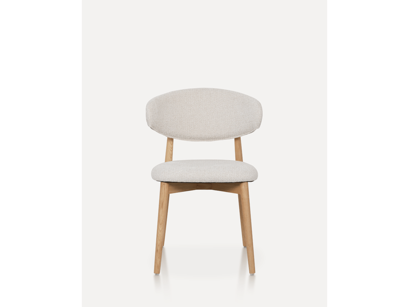 Chaise de salle à manger - chaise en bois daisy naturel blanc cassé, 54 x 54.5 x 82 cm, tissu, mousse, bois massif - Conforama D