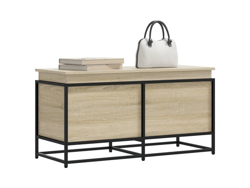 Boîte de rangement, coffre de rangement avec couvercle chêne sonoma bois ingénierie shl784 - Conforama B