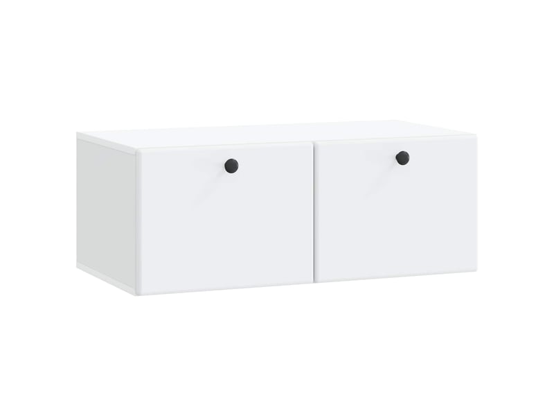  Meuble tv - banc tv - meuble de rangement mural 78,5 x 41 x 30 cm blanc bois d'ingénierie  - Conforama A