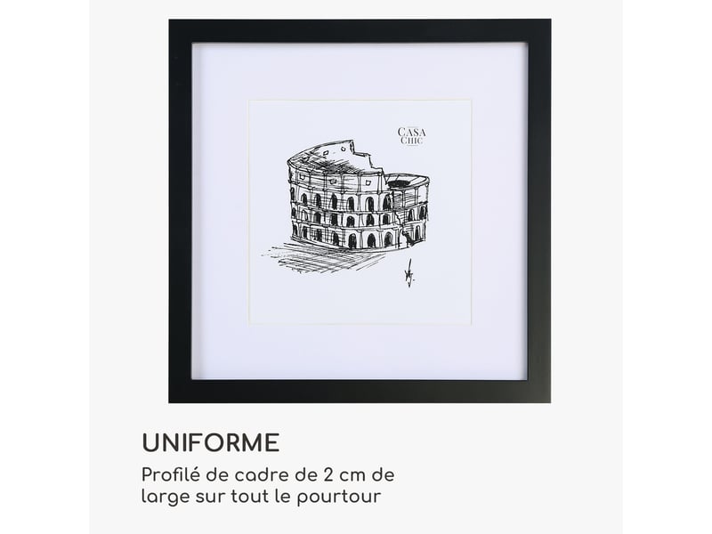 Cadre photo - blumfeldt casa chic cannon - carré 30 x 30 cm - bois - noir  - Conforama D