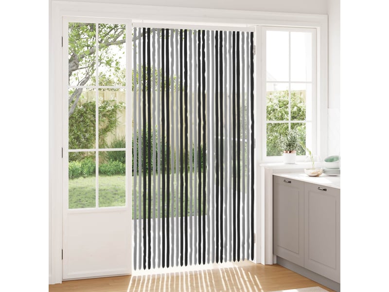 Rideau anti-insectes, moustiquaire en chenille gris et noir 118 x 220 cm cf43461 - Conforama B