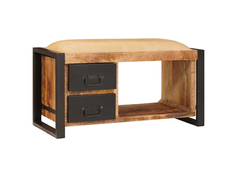  Banc chambre, banc de rangement marron 80x35x40 cm  - Conforama C