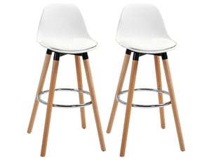 tabouret de bar <strong>HAUSS SPOLE</strong> - blanc hauteur d'assise 69 cm vendu Par paire