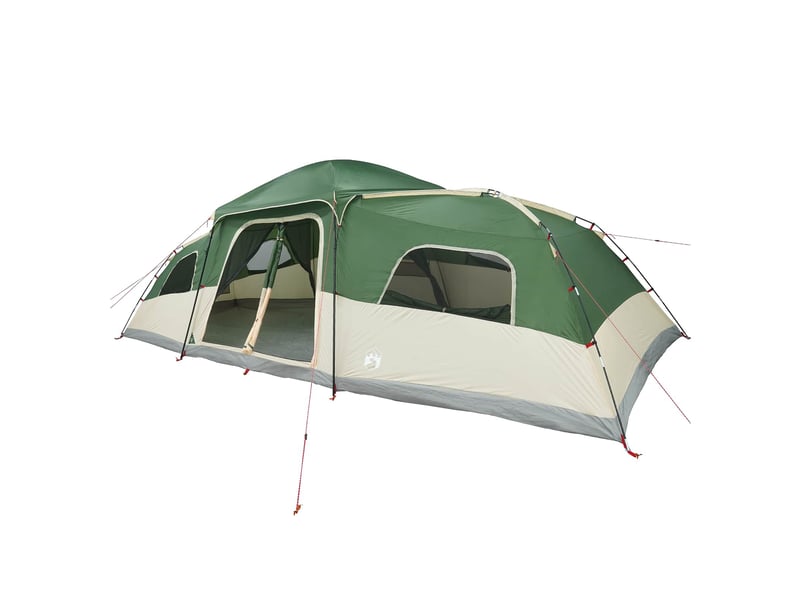  Tente de camping, tente familiale avec auvent imperméable 18 personne vert shl59906  - Conforama A
