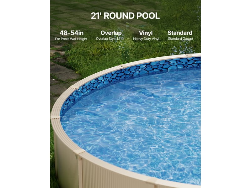  Vevor revêtement de piscine ronde doublure durable style chevauchement 640x147cm  - Conforama B
