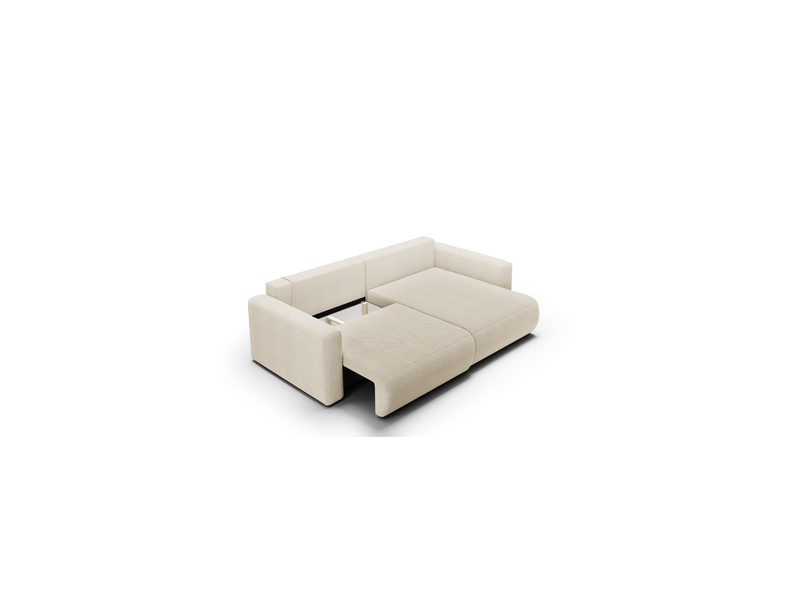  Canapé d'angle convertible 5 places welly gris clair  - Conforama C