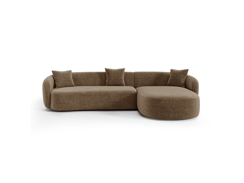  Canapé d'angle droit 4 places en tissu tramé toucher doux marron celine 1CELADTTMR - Conforama C