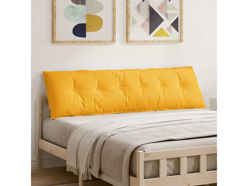 Coussin de dos, coussin de dossier jaune clair 180 x 50 cm tissu en velours côtelé cf54780 - Conforama B