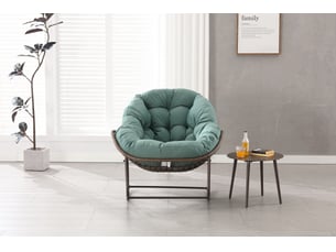 Fauteuil à bascule extérieur,106x90x78 cm,acier et rotin synthétique,vert clair