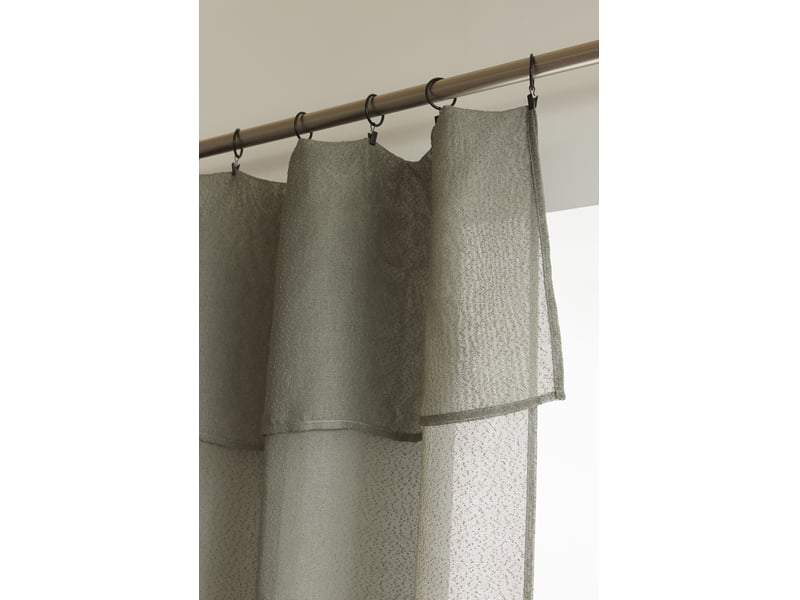  Rideau ajustable + 8 anneaux pince 140 x 270 cm polyester effet bouclette elda kaki 15668 - Conforama C