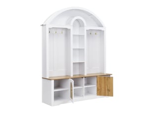 Vestiaire d'entrée avec étagères, portes et crochets mdf blanc 150 x 40 x 195 cm