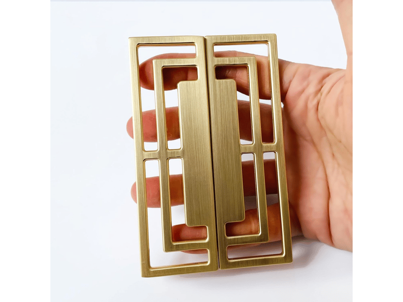  4 pièces de poignées de tiroirs en doré brossé pour meuble tv, élégantes poignées en cuivre doré, motifs chinois modernes à doubles trous  - Conforama E