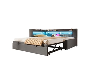Lit banquette 90x200 cm <strong>SAPGAKS</strong> <strong></strong> coloris gris