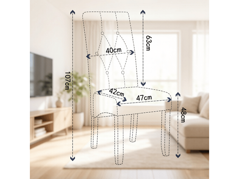  Chaise de salle à manger dossier haut tabourets de chaises d'accueil chaises de coiffeuse  - Conforama C
