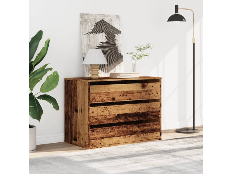  Commode chambre adulte, commode d'angle vieux bois 80x41x58 cm bois d'ingénierie  - Conforama C