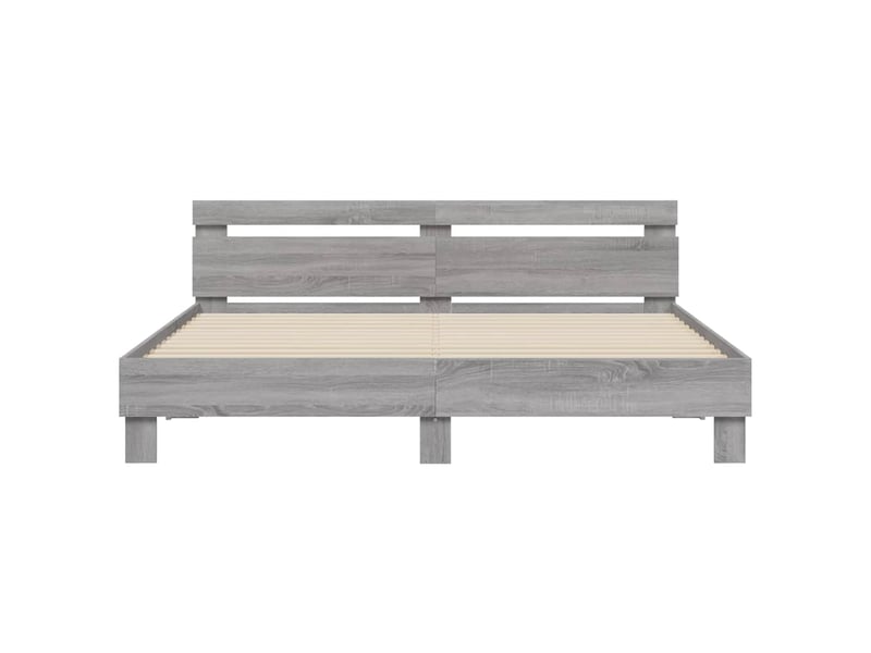  Lit double- lit adulte -  cadre de lit sans matelas sonoma gris 200x200 cm  - Conforama D