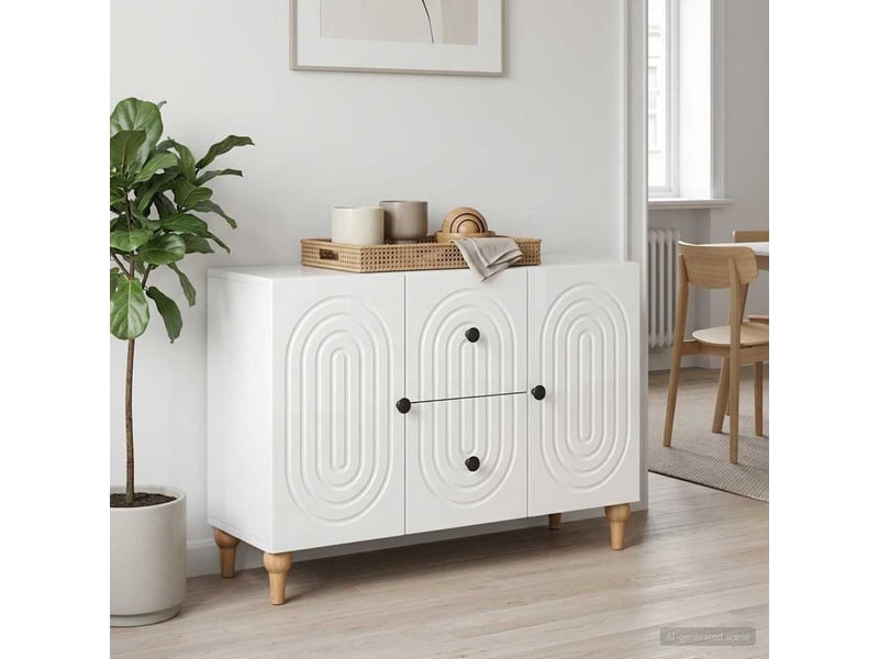  Meuble tv - banc tv - meuble de rangement blanc brillant 89 x 34,5 x 60 cm bois d'ingénierie  - Conforama B