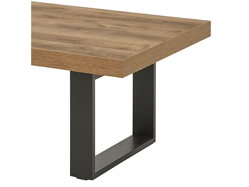  Table basse aspect chêne artisan piètement x métal poudré noir - osam OSAM - Conforama D