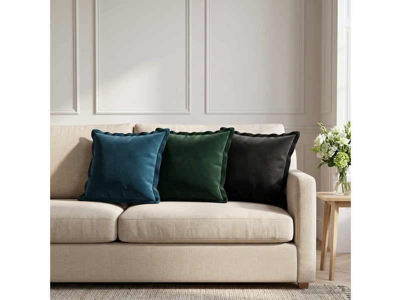  Lot de 6 coussins avec oreiller, coussins décoratifs houten noir fløjl cf51266  - Conforama B