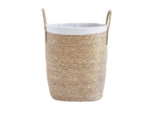 Panier à linge étroit en jonc de mer avec doublure 45 x 25 x 65 cm