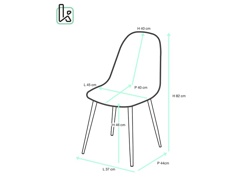  Lot de 4 chaises de cuisine nova noires avec assise en plastique et pieds métal 657-NOVA - Conforama D