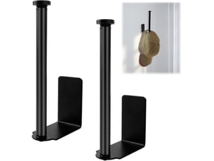 2 pcs porte chapeaux muraux, support casquette adhésif, crochet chapeau en acier inoxydable (noir
